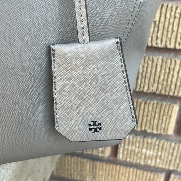 Tory Burch Gray Structured Leather Tote - Picture 4 of 15